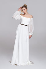 FALCON off shoulder wedding dress with long sleeves