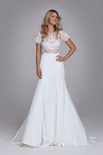 Bridal meramaid skirt in matt polyester satin