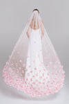 FUSSY veil | 3D pink flowers